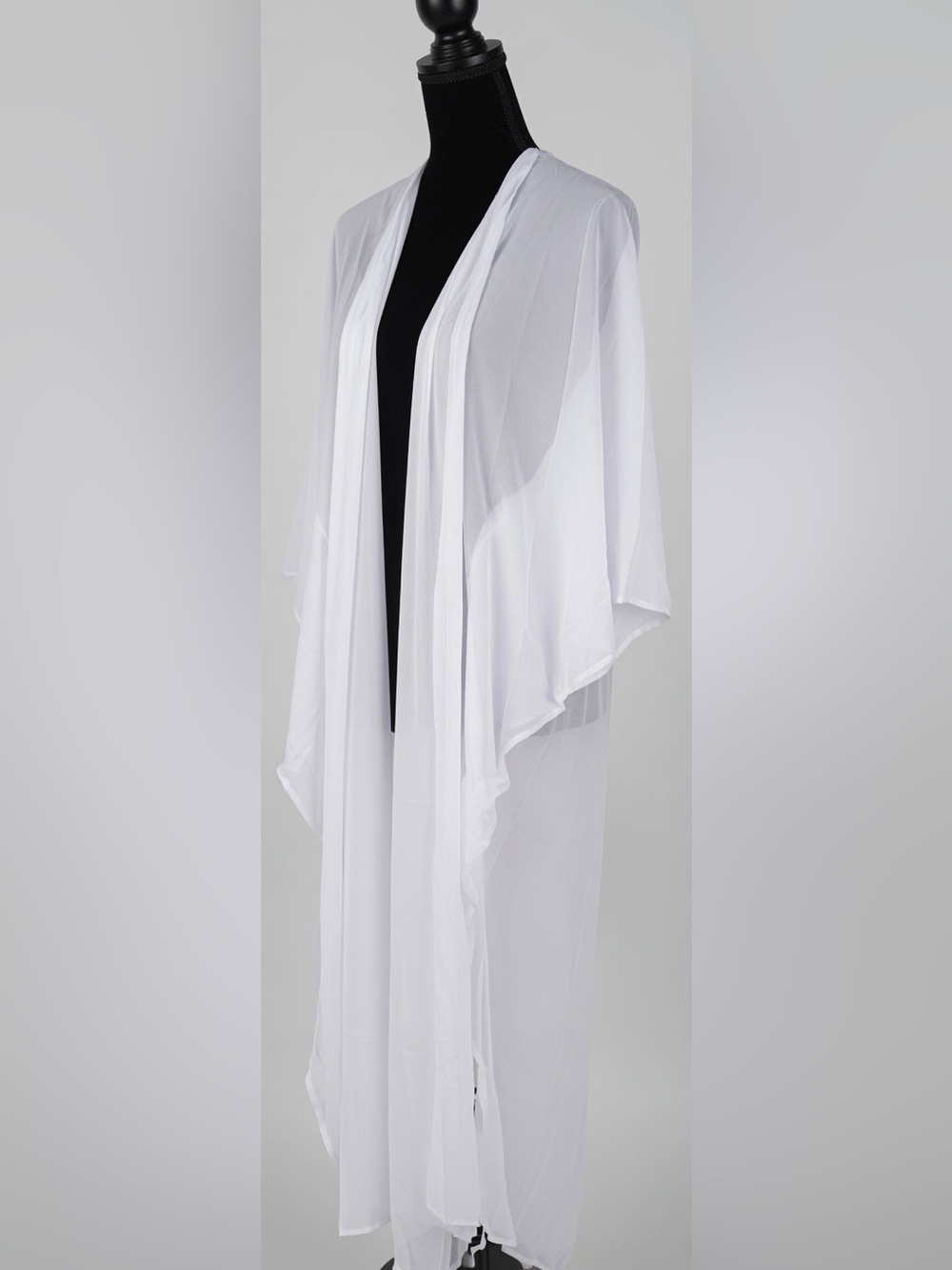 Sukiso White Sheer Open Front Cardigan Duster Hydra Robe Beach One Size NWT